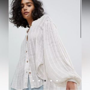 Free people headed to the highlands flowy button down top